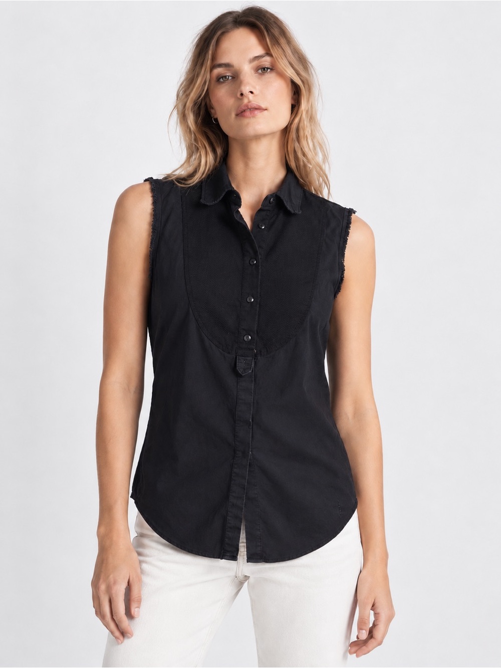 Current/Elliott The Danby Sleeveless Button-Up Shirt